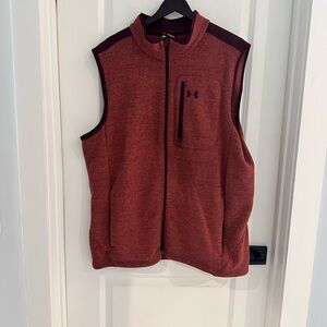 Under Armour Men's Zip Up Red Sweater Vest
